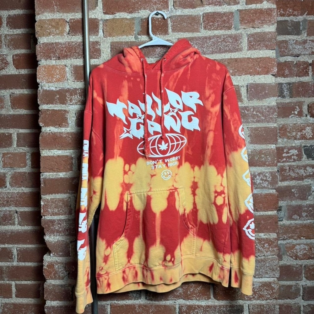 Taylor Gang Don't Worry Stay High Puff Print Hoodie Sz L